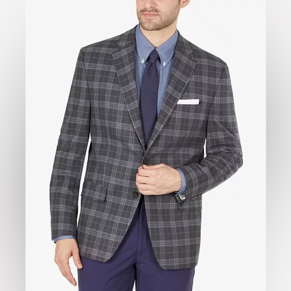 NWT Men’s Lauren Ralph Lauren Classic-Fit Ultraflex Stretch Patterned Blazer 44S - Picture 1 of 16